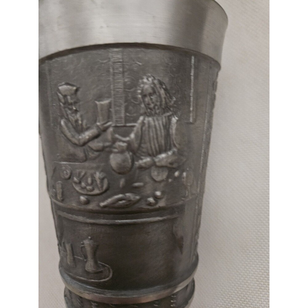 Vintage REIN ZINN German Pewter Drinking Cup OLD WORLD FOLK SCENES